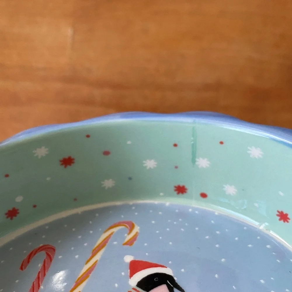 Anthropologie George & Viv Penguin Winter Christmas Ramekin NWOT